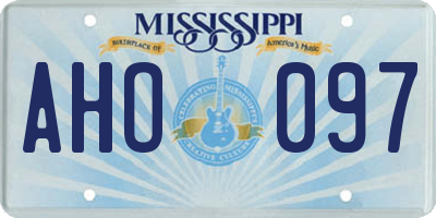 MS license plate AHO097