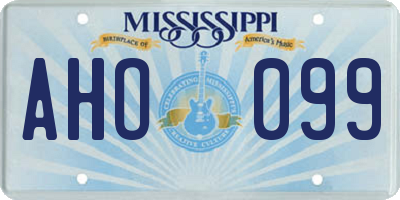MS license plate AHO099