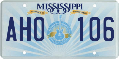 MS license plate AHO106
