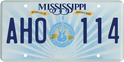 MS license plate AHO114