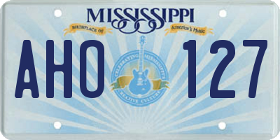 MS license plate AHO127