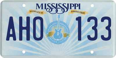 MS license plate AHO133