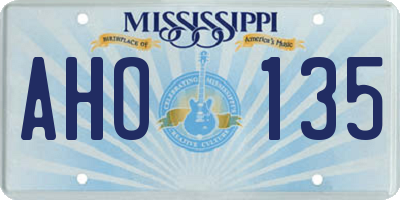 MS license plate AHO135