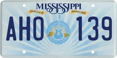 MS license plate AHO139