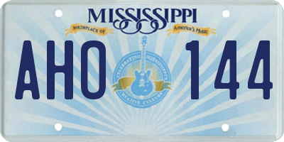 MS license plate AHO144