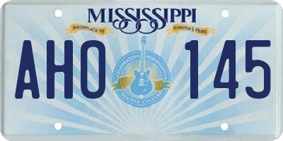 MS license plate AHO145