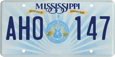 MS license plate AHO147