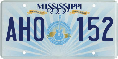 MS license plate AHO152