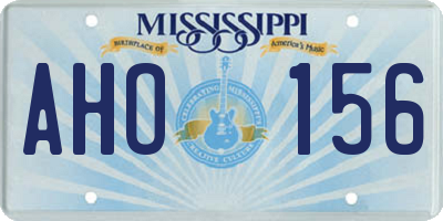 MS license plate AHO156