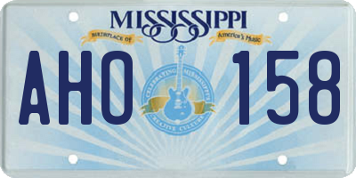 MS license plate AHO158