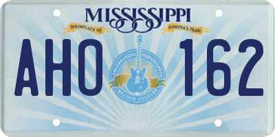 MS license plate AHO162