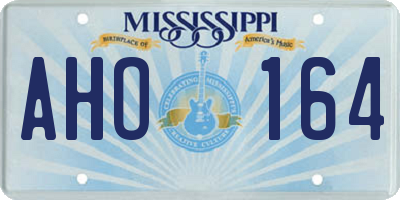 MS license plate AHO164