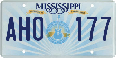 MS license plate AHO177