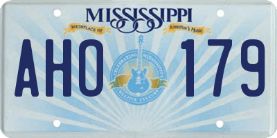 MS license plate AHO179