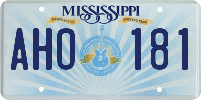 MS license plate AHO181