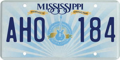 MS license plate AHO184