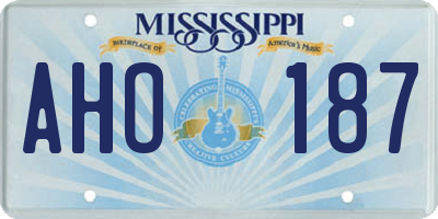 MS license plate AHO187