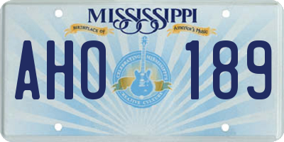 MS license plate AHO189