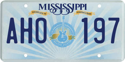 MS license plate AHO197