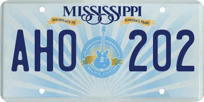 MS license plate AHO202