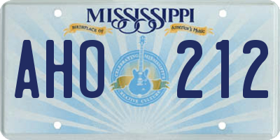 MS license plate AHO212