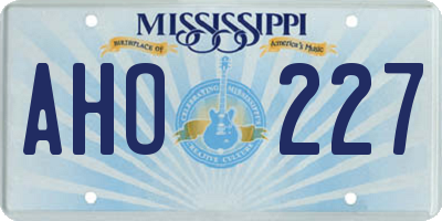 MS license plate AHO227