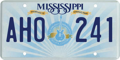 MS license plate AHO241