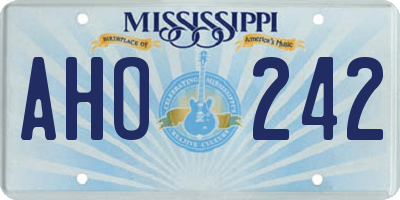 MS license plate AHO242