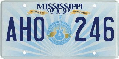 MS license plate AHO246
