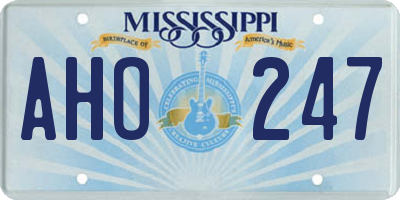 MS license plate AHO247