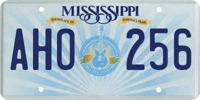 MS license plate AHO256