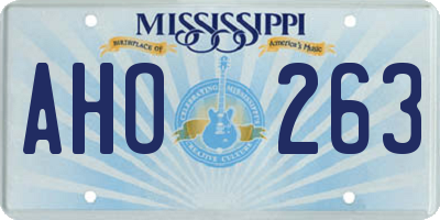MS license plate AHO263