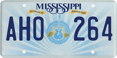 MS license plate AHO264