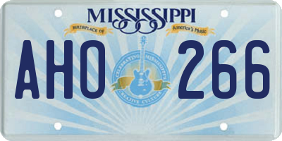 MS license plate AHO266
