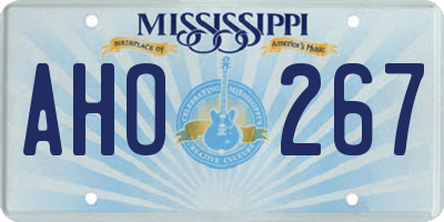MS license plate AHO267