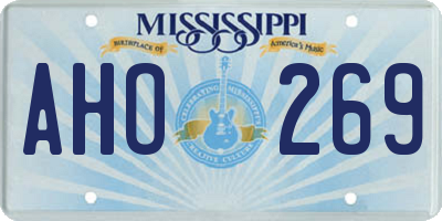 MS license plate AHO269