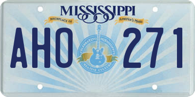 MS license plate AHO271