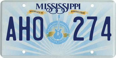 MS license plate AHO274