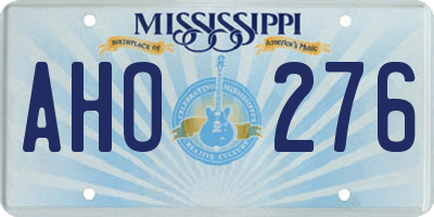 MS license plate AHO276