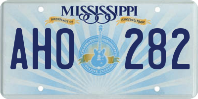 MS license plate AHO282