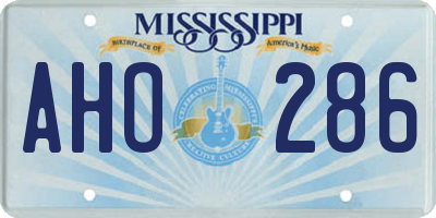MS license plate AHO286