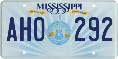 MS license plate AHO292