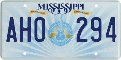 MS license plate AHO294