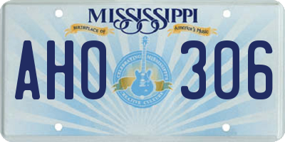 MS license plate AHO306