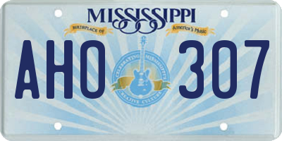 MS license plate AHO307