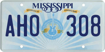 MS license plate AHO308