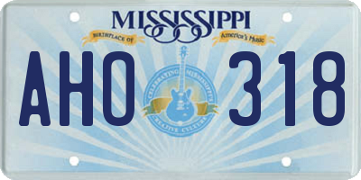 MS license plate AHO318