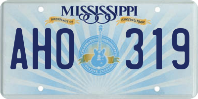 MS license plate AHO319