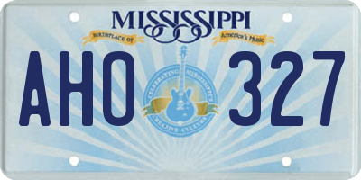MS license plate AHO327