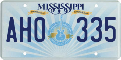MS license plate AHO335